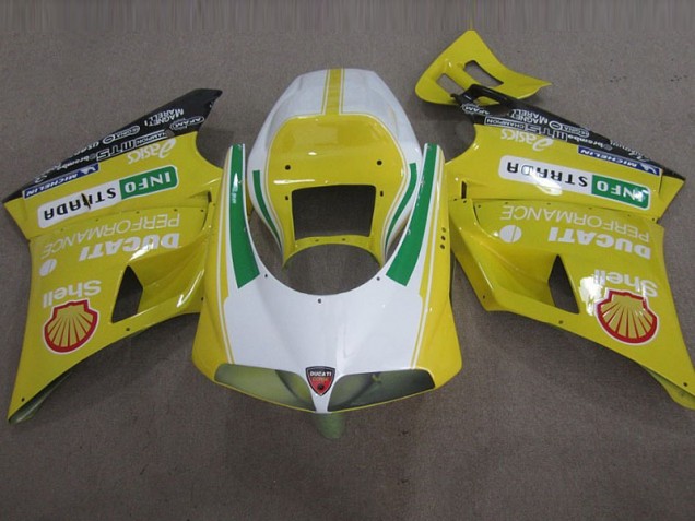 1993-2005 Jaune Shell Info Strrda Ducati 748 Carénage Moto