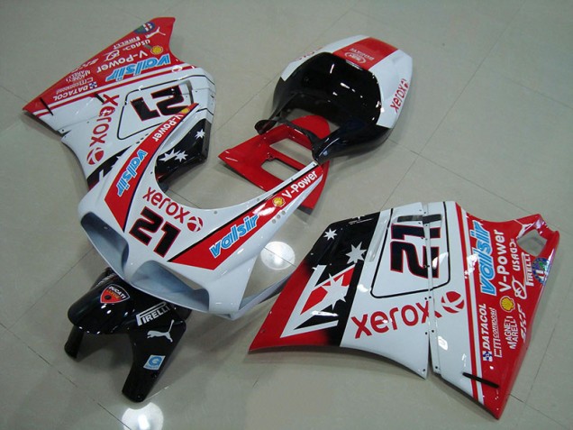 1993-2005 Rouge Blanc Xerox 21 Ducati 748 916 996 996S Carrosserie Moto