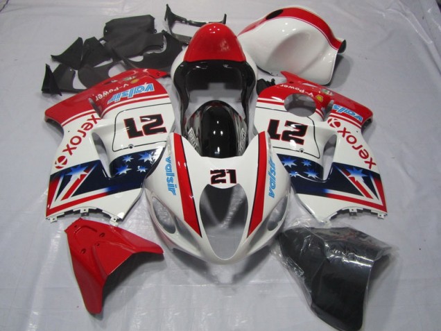 1996-2007 Blanc Rouge Xerox 21 GSXR 1300 Hayabusa Carénage Moto
