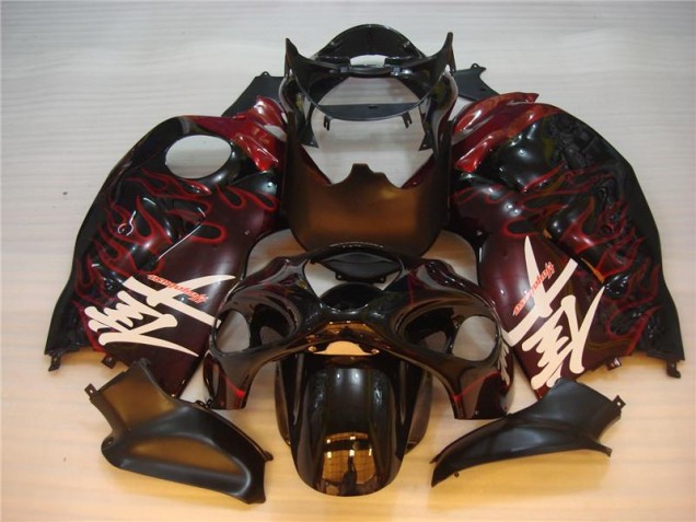 1996-2007 Noir Rouge Flamme GSXR 1300 Hayabusa Carénage Moto
