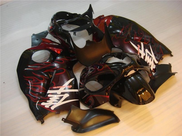 1996-2007 Noir Rouge Flamme GSXR 1300 Hayabusa Carénage Moto