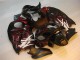1996-2007 Noir Rouge Flamme GSXR 1300 Hayabusa Carénage Moto
