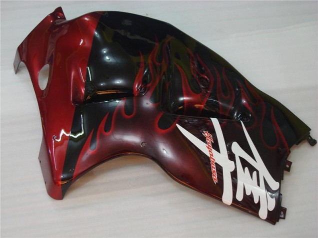 1996-2007 Noir Rouge Flamme GSXR 1300 Hayabusa Carénage Moto