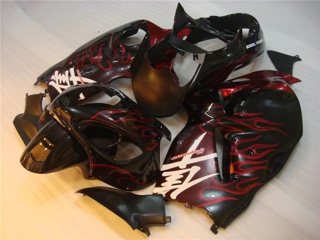 1996-2007 Noir Rouge Flamme GSXR 1300 Hayabusa Carénage Moto