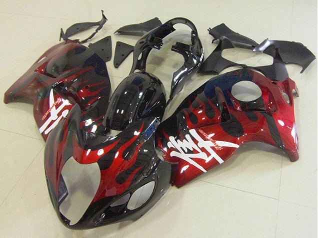 1996-2007 Noir Rouge Flamme GSXR 1300 Hayabusa Carénages Moto