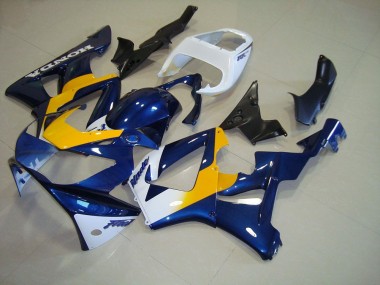 2000-2001 Bleu Foncé Jaune Blanc CBR900RR 929 Carénage Moto