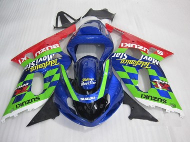 2001-2003 Bleu Vert Rouge Telefumia Movistar GSXR 600 Carénage Moto