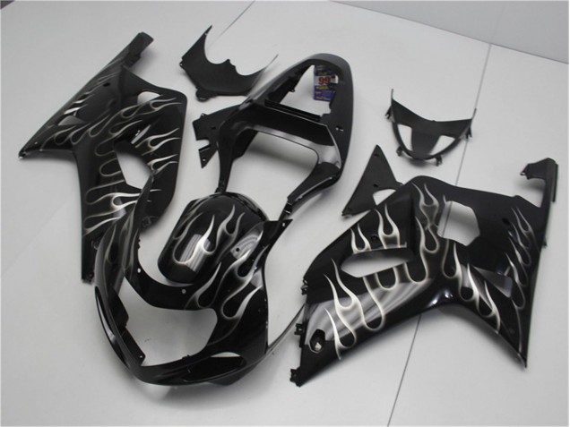 2001-2003 Noir Blanc Flamme GSXR 600/750 Carénage Moto
