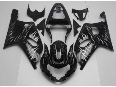2001-2003 Noir Blanc Flamme GSXR 600/750 Carénage Moto