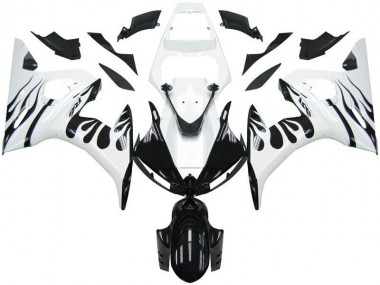2003-2005 Blanc Flamme Noir YZF R6 Carénage Moto