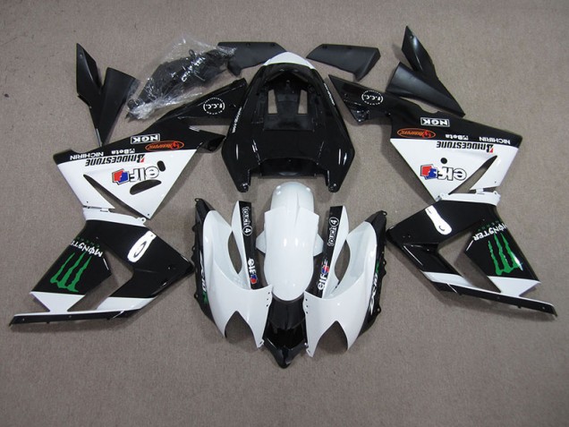 2003-2005 Noir Blanc Monster ZX10R Carénage Moto