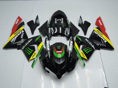 2003-2005 Noir Jaune Monster ZX10R Carénage Moto