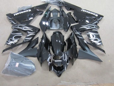 2003-2005 Noir avec Blanc Flamme ZX10R Carénage Moto
