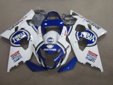 2004-2005 Bleu Blanc Lucky Strike Motul GSXR 600 Carénage Moto