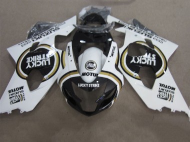 2004-2005 Noir Blanc Lucky Strike Motul GSXR 600 Carénage Moto