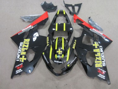 2004-2005 Noir Jaune Rizla GSXR 600 Carénages Moto