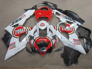 2005-2006 Blanc Lucky Strike Rouge Motul GSXR 1000 Carénages Moto