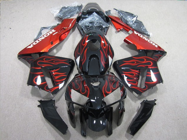 2005-2006 Noir Rouge Flamme CBR600RR Carénage Moto