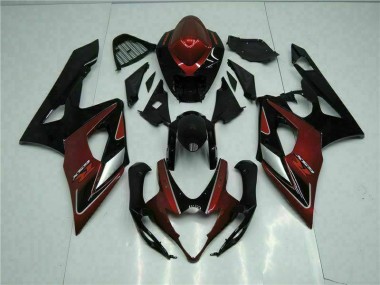 2005-2006 Rouge Noir GSXR 1000 Kit Carénages Motos & Plastique