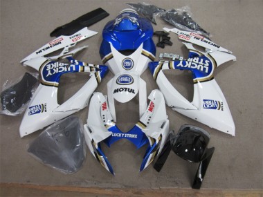 2006-2007 Blanc Bleu Lucky Strike Motul GSXR 600 Carénage Moto
