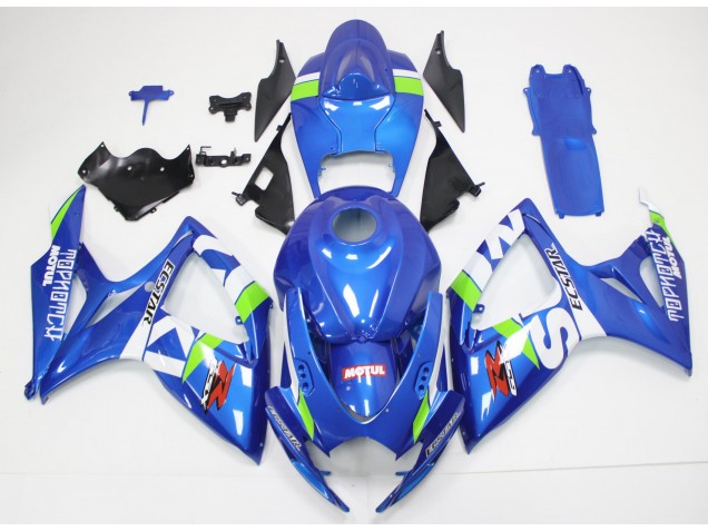2006-2007 Bleu Blanc GSXR 600/750 Kit Carénages Motos Complet