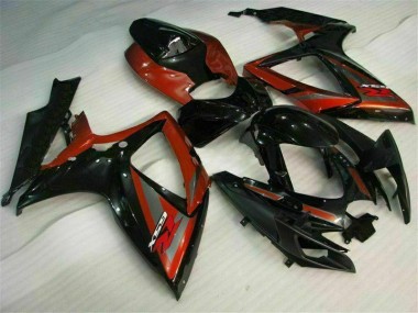 2006-2007 Noir Rouge GSXR 600/750 Carénages Moto
