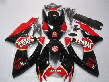 2006-2007 Noir Rouge Lucky Strike Motul GSXR 600 Carénage Moto