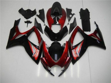 2006-2007 Rouge Noir GSXR 600/750 Carénage Moto