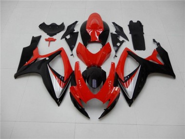 2006-2007 Rouge Noir GSXR 600/750 Kit Carénages Motos