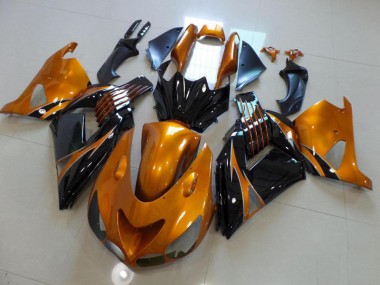 2006-2011 Brun et Noir No Décalque ZX14R ZZR1400 Carénage Moto