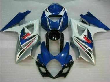 2007-2008 Bleu Blanc GSXR 1000 Kit Carénages Motos Complet