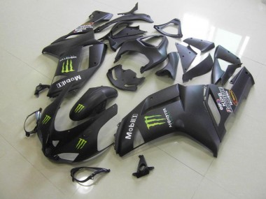 2007-2008 Noir Mat Monster ZX6R Carénage Moto