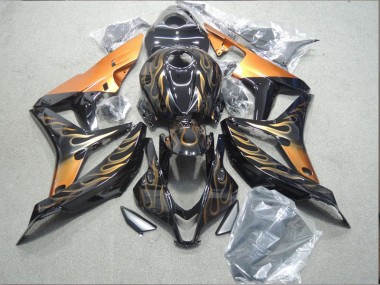 2007-2008 Noir Orange Flamme CBR600RR Carénage Moto