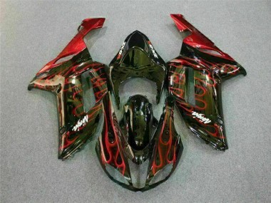 2007-2008 Noir Rouge Flamme ZX6R Carénage Moto
