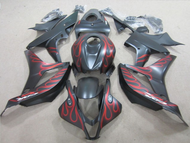 2007-2008 Noir avec Rouge Flamme CBR600RR Carénage Moto