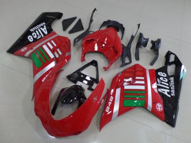 2007-2014 Alice avec du vert Ducati 848 1098 1198 Carénage Moto