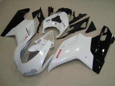 2007-2014 Blanc Nacré Noir Ducati 848 1098 1198 Carénage Moto