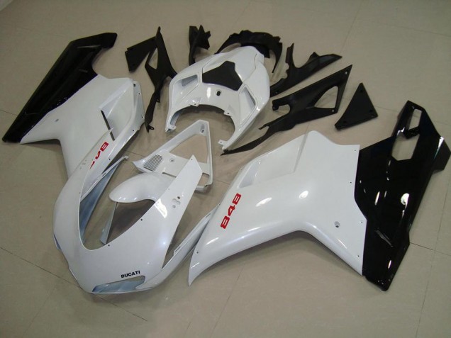 2007-2014 Blanc Nacré Noir Ducati 848 1098 1198 Carénage Moto