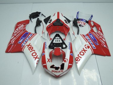 2007-2014 Blanc Nacré Nouveau Xerox Ducati 848 1098 1198 Carénage Moto