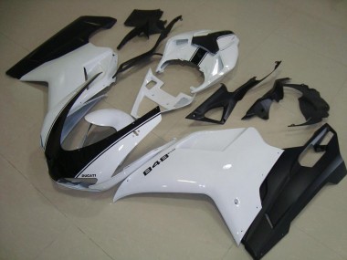 2007-2014 Blanc Noir Mat Ducati 848 1098 1198 Carénage Moto