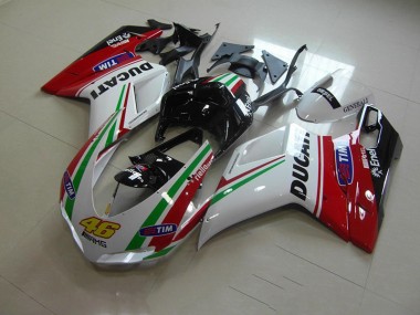 2007-2014 Blanc Rouge 46 Ducati 1098 Carénage Moto