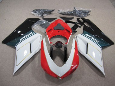 2007-2014 Blanc Rouge Ducati 1098 848 Carénage Moto