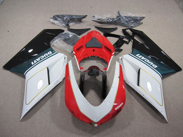 2007-2014 Blanc Rouge Ducati 1098 848 Carénage Moto