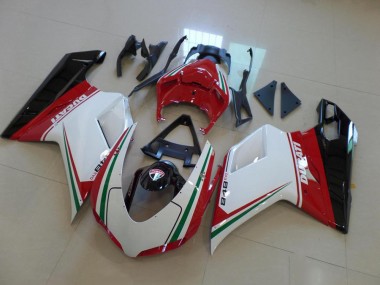 2007-2014 Blanc Rouge Ducati 848 1098 1198 Carénage Moto
