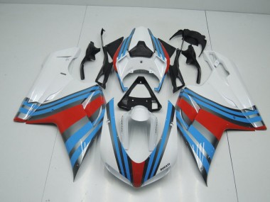 2007-2014 Bleu Blanc Rouge Ducati 848 1098 1198 Carénage Moto