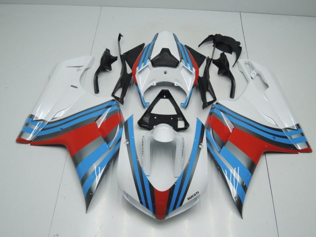 2007-2014 Bleu Blanc Rouge Ducati 848 1098 1198 Carénage Moto