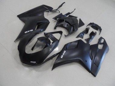 2007-2014 Noir Mat avec Blanc 848 Ducati 848 1098 1198 Carénage Moto