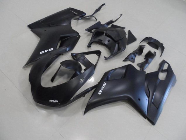 2007-2014 Noir Mat avec Blanc 848 Ducati 848 1098 1198 Carénage Moto