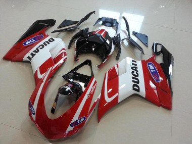 2007-2014 Rouge Blanc Ducati 848 1098 1198 Carénage Moto
