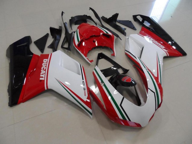 2007-2014 Rouge Blanc Ducati 848 1098 1198 Carénages Moto